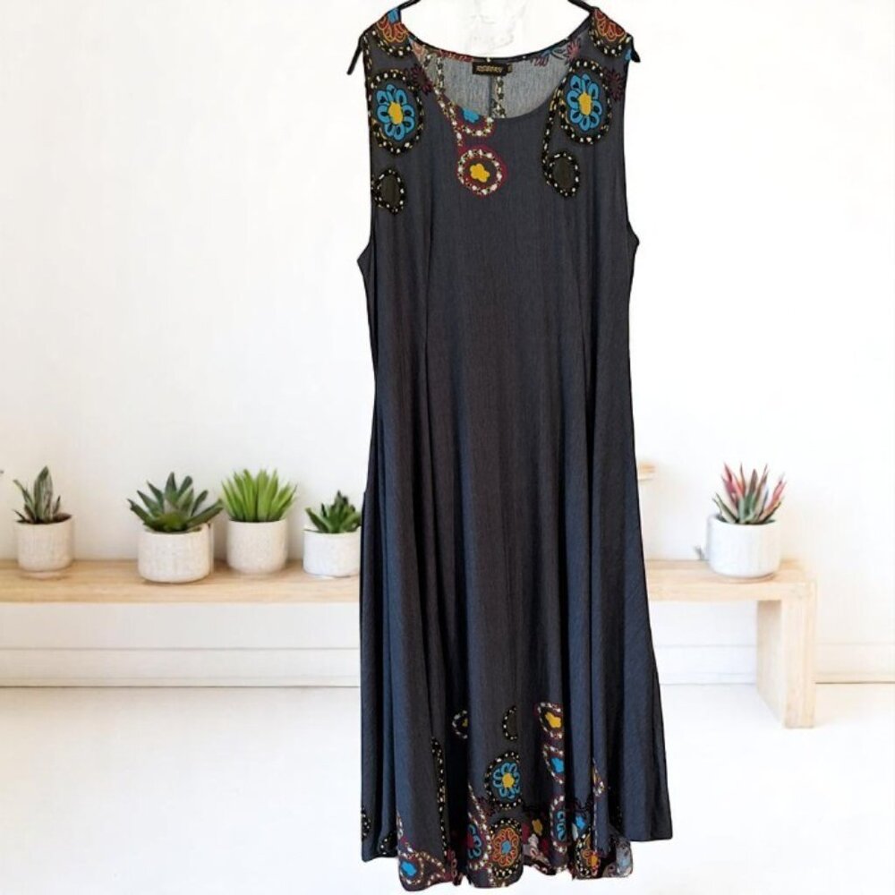 Reborn Comfy Pull-Over Dress - Handkerchief Hem - Beautiful Detailing  - Plus